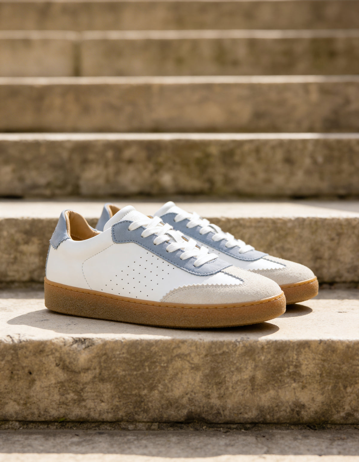 JANE Sky Blue and White Sneakers