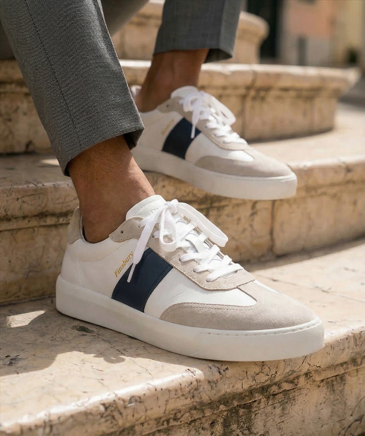 Sneakers LEO Blanc et Bleu