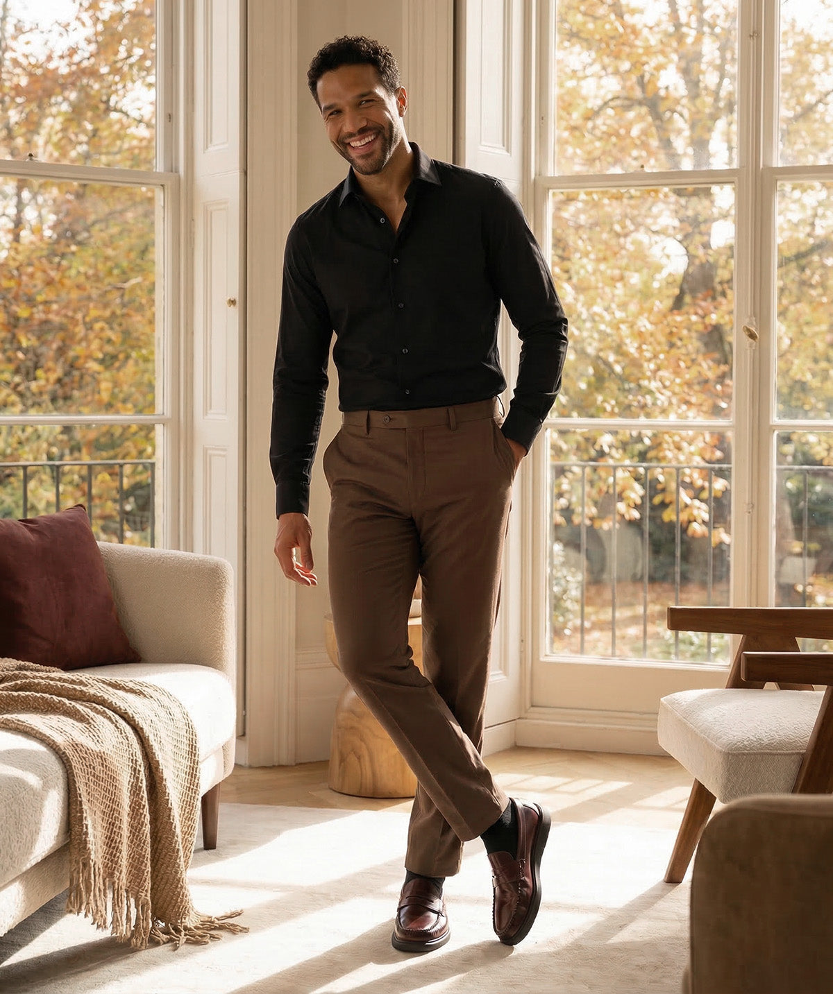 EDUARDO Burgundy Smooth Loafers