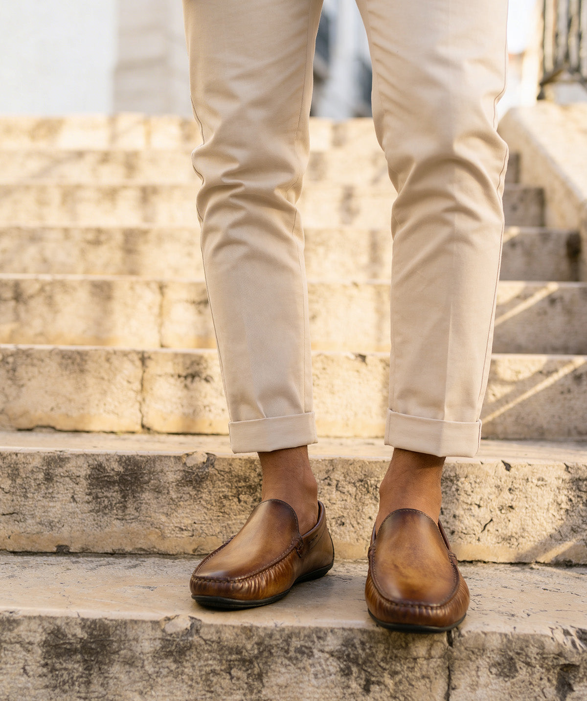 Mocassin LUCA Gold Patiné