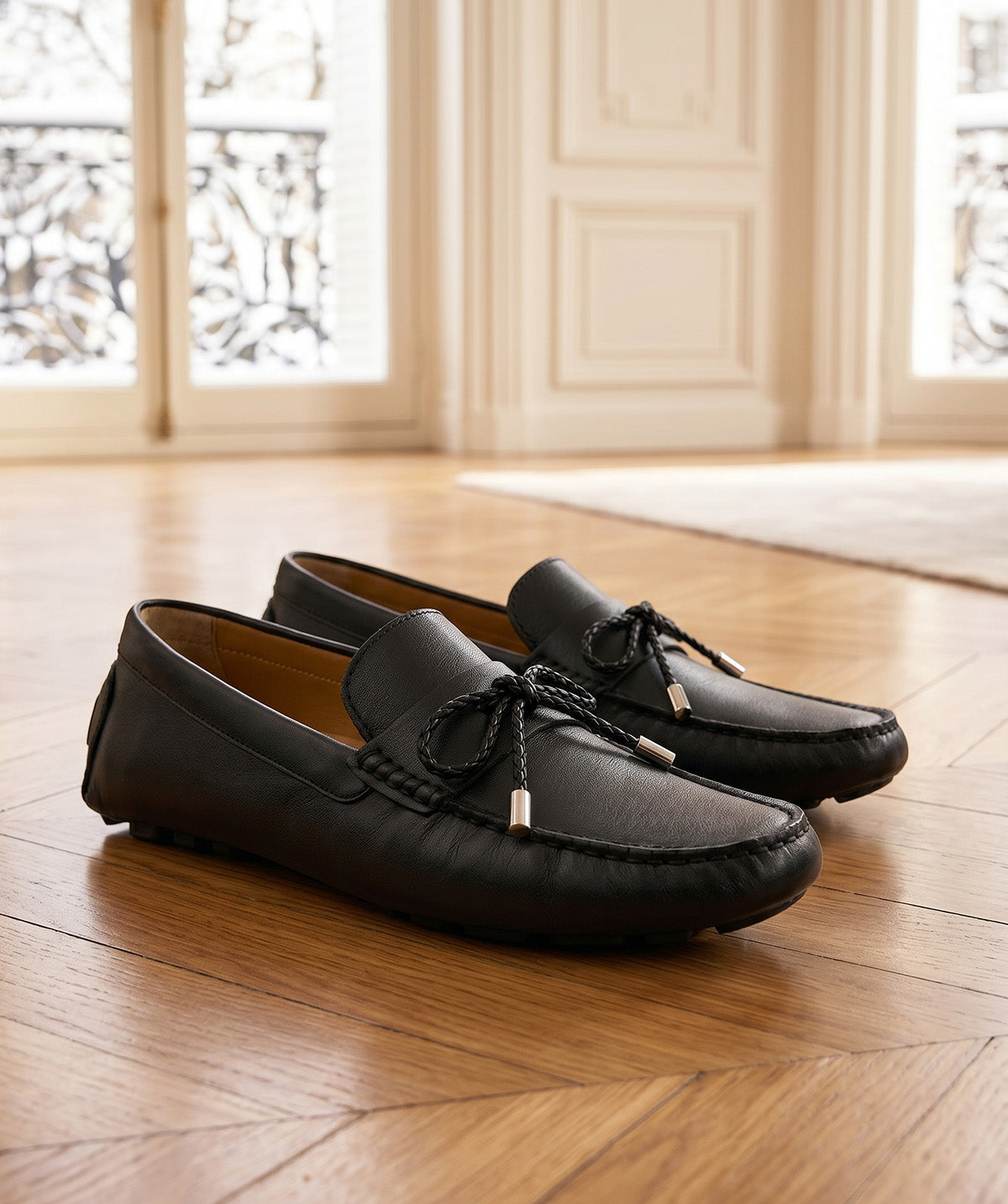 MARBELLA Black Grained Loafer