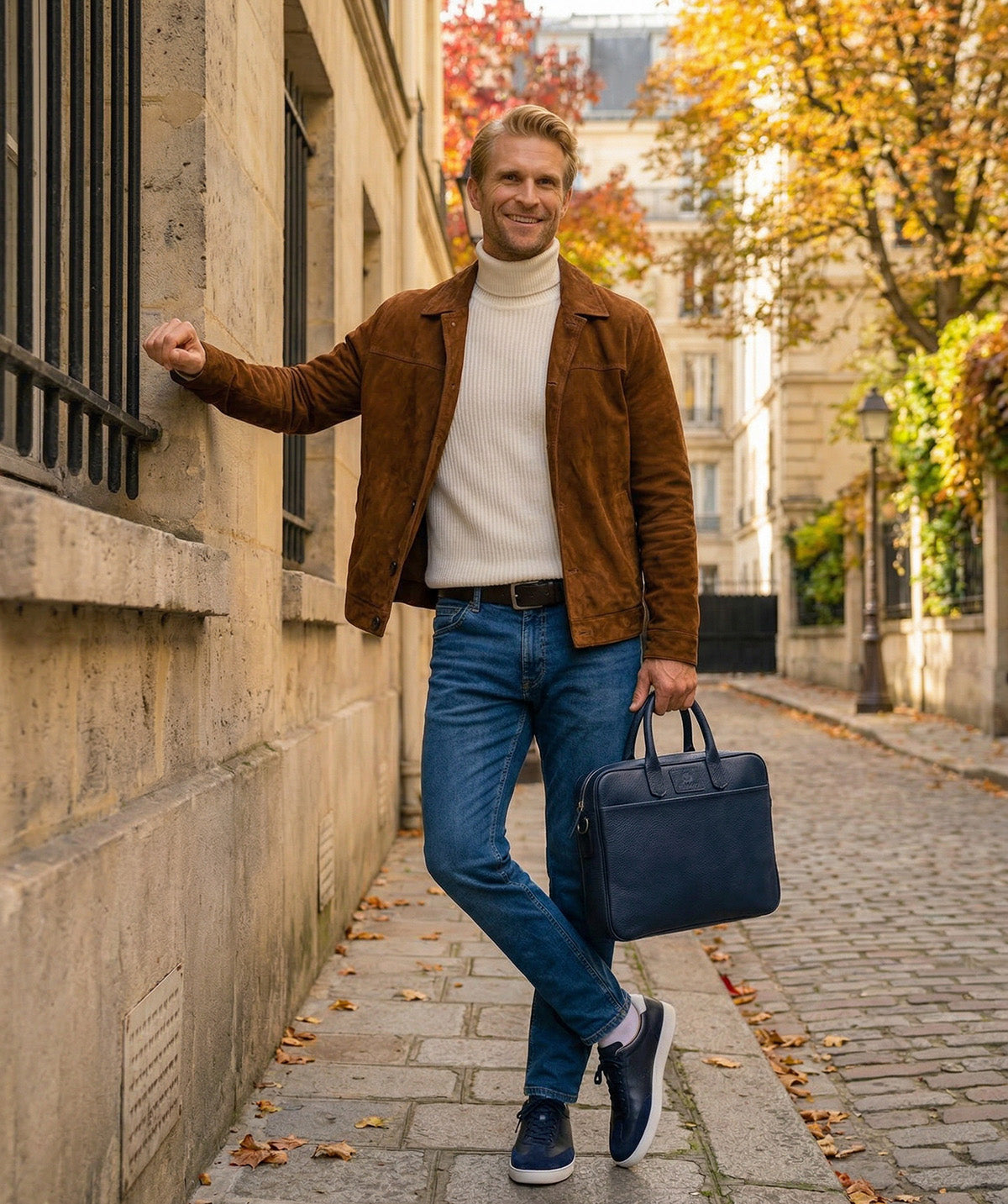 Mallette Grainée Bleu