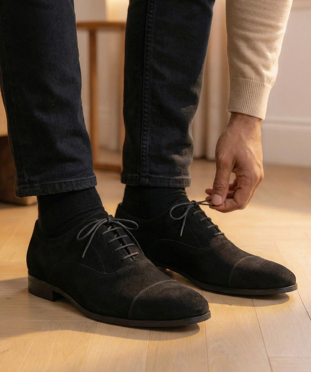 Oxford WHITNEY Black Calf Velvet