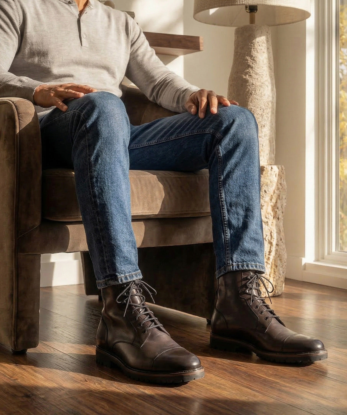 Bottines POWELL Gris Patiné