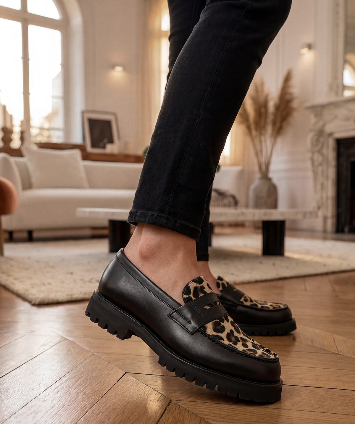 Mocassins LILOU Gomme Léopard