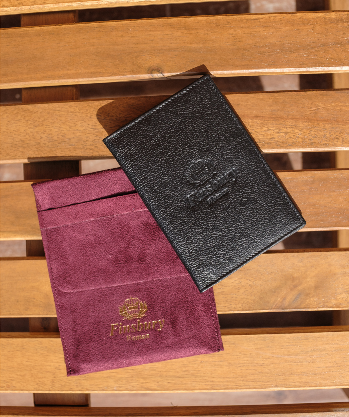 Passport Holder - Burgundy suede interior