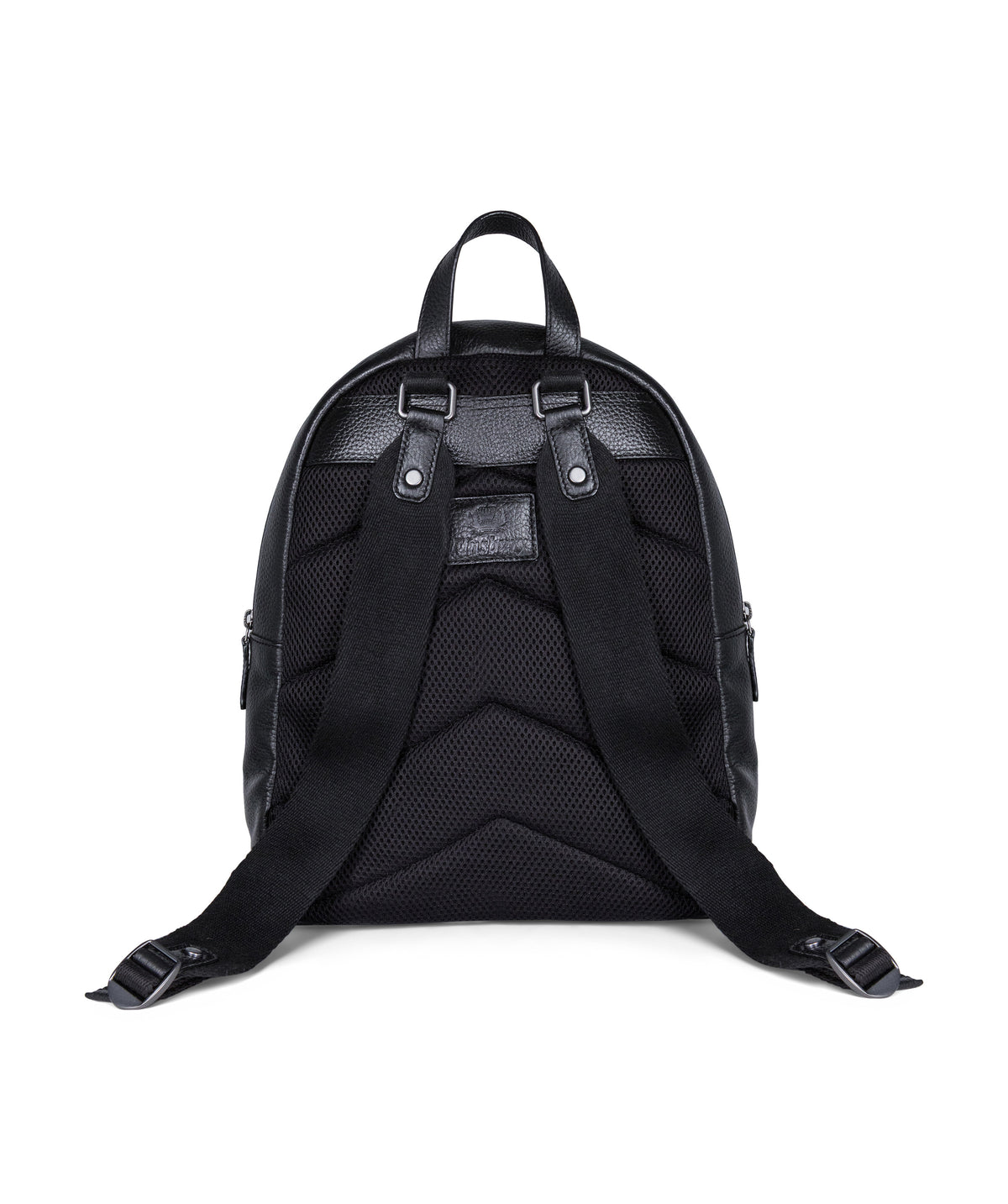 Grained Black Leather Backpack