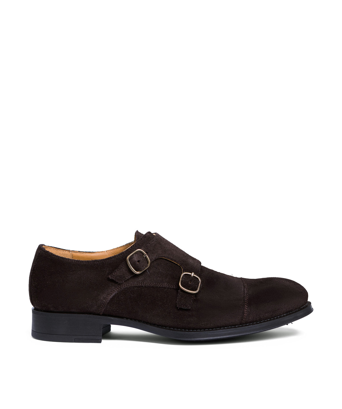SHELTON Buckle Shoes Suede Brown