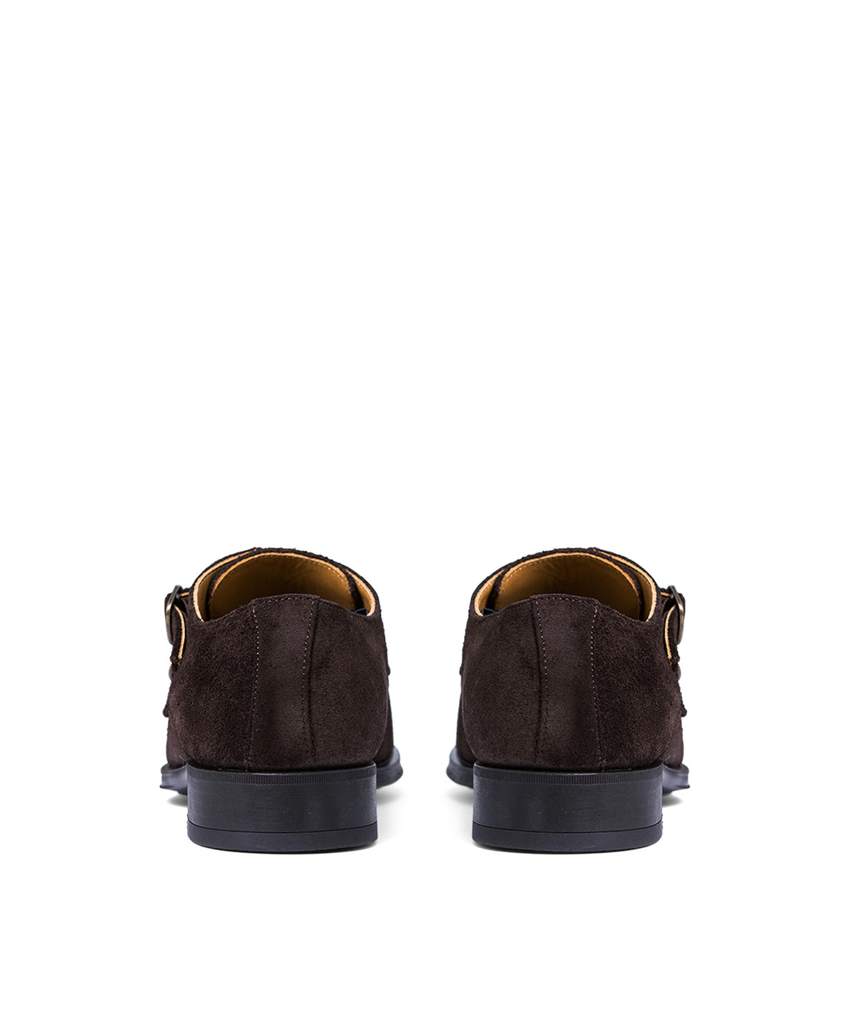SHELTON Buckle Shoes Suede Brown