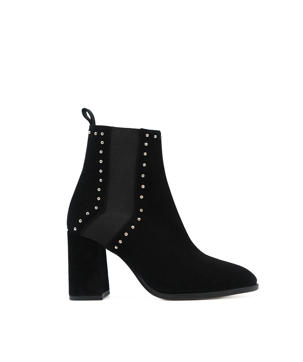 INES Ankle Boots in Black Suede Calfskin